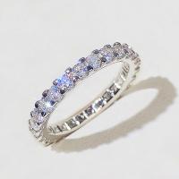 Cubic Zirconia Micro Pave Brass Ring platinum color plated & micro pave cubic zirconia & for woman 3mm Sold By PC