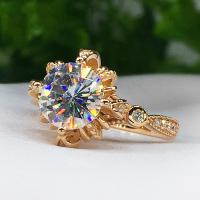 Cubic Zirconia Micro Pave Brass Ring gold color plated & micro pave cubic zirconia & for woman 8mm Sold By PC