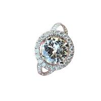 Cubic Zirconia Micro Pave Brass Ring platinum color plated & micro pave cubic zirconia & for woman 12mm Sold By PC