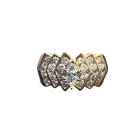 Cubique anneau en laiton Circonia Micro Pave, Placage de couleur d'or, normes différentes pour le choix & pavé de micro zircon & pour femme, 11mm, Vendu par PC