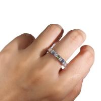 Krychlový Circonia Micro vydláždit mosazný prsten, Mosaz, platinové barvy á, různé velikosti pro výběr & micro vydláždit kubické zirkony & pro ženy, 5mm, Prodáno By PC
