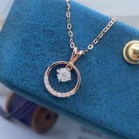 Cubic Zircon Micro Pave Brass Necklace plated micro pave cubic zirconia & for woman & hollow 17mm Length Approx 15.74 Inch Sold By PC