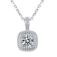 Cubic Zircon Micro Pave Brass Necklace, platinum color plated, micro pave cubic zirconia & for woman, 21mm, Length:Approx 15.74 Inch, Sold By PC