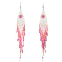 Fashion Fringe Earrings, Seedbead, handmade, fashion jewelry & for woman, more colors for choice, nickel, lead & cadmium free, 138x19mm, Sold By Pair