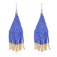 Fashion Fringe Earrings, Seedbead, handmade, fashion jewelry & for woman, more colors for choice, nickel, lead & cadmium free, 75x25mm, Sold By Pair