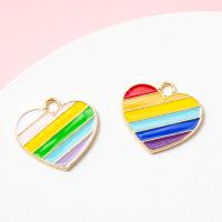 Tibetan Style Enamel Pendants, Heart, gold color plated, DIY, more colors for choice, nickel, lead & cadmium free, 15x17mm, 10PCs/Bag, Sold By Bag