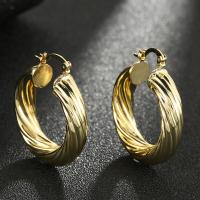 Messing Hoop Earring, mode smykker & for kvinde, gylden, nikkel, bly & cadmium fri, 37x32mm, Solgt af par