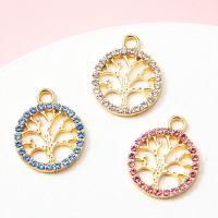Tibetan Style Rhinestone Pendants, plated, DIY & with rhinestone & hollow, more colors for choice, nickel, lead & cadmium free, 16x13mm, 10PCs/Bag, Sold By Bag