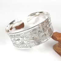 Tibetan Style Bangle, silver color plated, fashion jewelry & for woman, nickel, lead & cadmium free, 25mm, Sold By PC