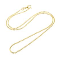 Brass Necklace Chain gold color plated fashion jewelry & DIY golden 1.50mm Length 17.5 Inch Sold By Bag