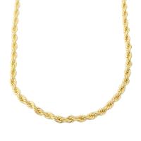 Brass Necklace Chain gold color plated fashion jewelry & DIY golden 4.50mm Length 23.8 Inch Sold By Bag