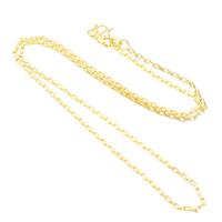 Латунь ожерелье цепь, плакирован золотом, ювелирные изделия моды & DIY, Золотой, 1.50mm, длина:18 дюймовый, 50ПК/сумка, продается сумка