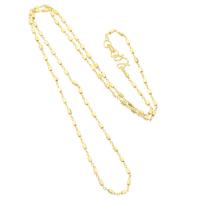 Brass Necklace Chain gold color plated fashion jewelry & DIY golden 1.50mm Length 18 Inch Sold By Bag