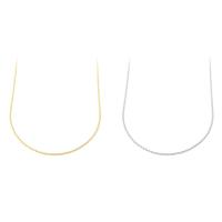 Brass Necklace Chain plated fashion jewelry & DIY 1mm Length 18 Inch Sold By Bag