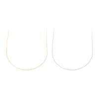 Brass Necklace Chain plated fashion jewelry & DIY 1mm Length 18 Inch Sold By Bag