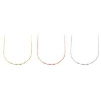 Brass Necklace Chain plated fashion jewelry & DIY 2mm Length 17.5 Inch Sold By Bag