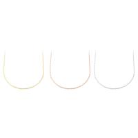 Brass Necklace Chain, plated, fashion jewelry & DIY, more colors for choice, 1mm, Length:17.8 Inch, 50PCs/Bag, Sold By Bag