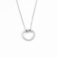 Nerezová ocel šperky náhrdelník, 304 Stainless Steel, s 5cm extender řetězce, Srdce, DIY & dutý, více barev na výběr, 12mm, Délka Cca 45 cm, Prodáno By PC