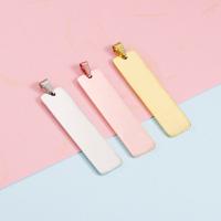 Stainless Steel Tag Charm, 304 Stainless Steel, Rectangle, Vacuum Ion Plating, Unisex, more colors for choice, 10x40mm, Sold By PC