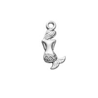 Zinc Alloy Pendants Mermaid silver color plated Unisex nickel lead & cadmium free Sold By PC