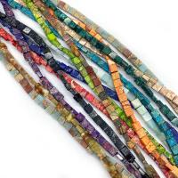 Impression Jasper Beads Square DIY Sold Per Approx 38 cm Strand