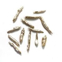 Perlas cultivadas de agua dulce colgante, con metal, Irregular, chapado en color dorado, unisexo, Blanco, 1-35mm, Vendido por UD