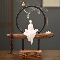 Backflow Incense Burner Porcelain with Wood handmade for home and office & durable & multifunctional Sold By PC