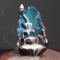 Backflow Incense Burner, Porcelain, handmade, for home and office & durable & multifunctional, 101x96x162mm, Sold By PC