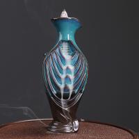 Backflow Incense Burner, Porcelain, handmade, for home and office & durable, 77x63x183mm, Sold By PC