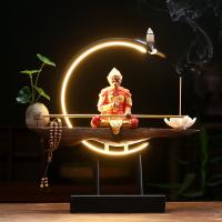Backflow Incense Burner, Porcelain, half handmade, for home and office & durable & with LED light & multifunctional & different styles for choice, more colors for choice, 350x90x320mm, Sold By PC
