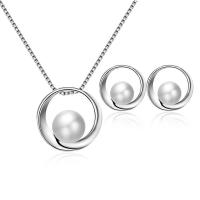 Zinc Alloy Jewelry Sets Stud Earring & necklace plated 2 pieces & for woman nickel lead & cadmium free 16*16mm 20*20mm Length Approx 15.75 Inch Sold By Set