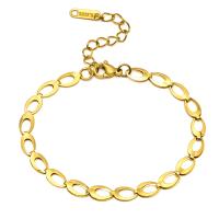 Stainless Steel smycken Armband, 304 rostfritt stål, mode smycken & för kvinna, gyllene, 5mm, Såld Per Ca 6.7-8.3 inch Strand