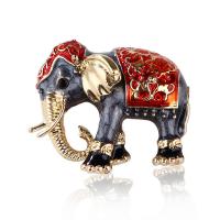 Enamel Brooch, Tibetan Style, Elephant, plated, fashion jewelry & Unisex, more colors for choice, nickel, lead & cadmium free, 30x25mm, Sold By PC