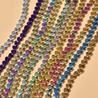Ikke-magnetiske Hæmatit perler, Heart, forgyldt, du kan DIY, flere farver til valg, 6mm, Hole:Ca. 0.5mm, Ca. 70pc'er/Strand, Solgt af Strand