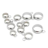 Stainless Steel Bail Beads, plated, durable & DIY & different size for choice, original color, 100PCs/Lot, Sold By Lot
