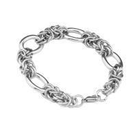 Titanium Steel Bracelet & Bangle, polished, fashion jewelry & Unisex, silver color, Length:21 cm, Sold By PC