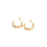 Titanium Steel  Earring Donut Vacuum Ion Plating fashion jewelry & for woman Sold By Pair