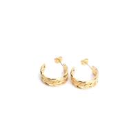 Titanium Steel  Earring Donut Vacuum Ion Plating fashion jewelry & for woman Sold By Pair