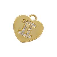 Cubic Zirconia Micro Pave Brass Pendant, Heart, plated, different designs for choice & micro pave cubic zirconia, more colors for choice, 13x13mm, Sold By PC