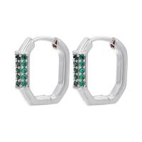 Brass Lever Back Earring, plated, micro pave cubic zirconia & for woman, more colors for choice, 15x14mm, Sold By Pair