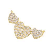 Cubic Zirconia Micro Pave Brass Connector plated & micro pave cubic zirconia Sold By PC