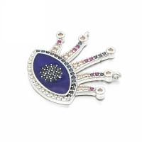 Cubic Zirconia Micro Pave Brass Pendant, Eye, plated, micro pave cubic zirconia, more colors for choice, 23x23mm, Sold By PC