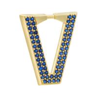 Cubic Zirconia Micro Pave Brass Pendant, Triangle, plated, micro pave cubic zirconia, more colors for choice, 25x21.50mm, Sold By PC