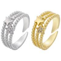 Cubic Zirconia Micro Pave Brass Ring, plated, Adjustable & different styles for choice & micro pave cubic zirconia & for woman, more colors for choice, Sold By PC