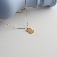 Титановые стали ожерелье, титан, плакирован золотом, разные стили для выбора & Женский & эмаль, 15x11mm, длина:Приблизительно 17.7 дюймовый, продается PC