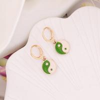 Tibetan Style Drop Earrings, gold color plated, for woman & enamel, more colors for choice, 30x10mm, Sold By Pair