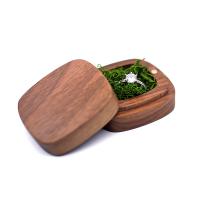 Wood Ring Box Walnut wood Square portable & dustproof Sold By PC