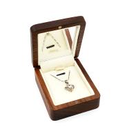 Walnut wood Necklace Box, with Velveteen, Square, portable & dustproof & with mirror & for woman, brown, 79x64x31mm, Sold By PC