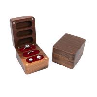 Multifunctional Jewelry Box, Walnut wood, with Velveteen, Square, portable & dustproof, more colors for choice, 62x48x37mm, Sold By PC