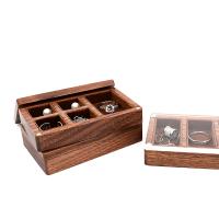 Multifunctional Jewelry Box, Walnut wood, with Velveteen, Rectangle, portable & dustproof & for woman, more colors for choice, 96x60mm, Sold By PC